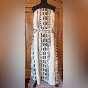 Banana Republic Black and White Strapless Sundress